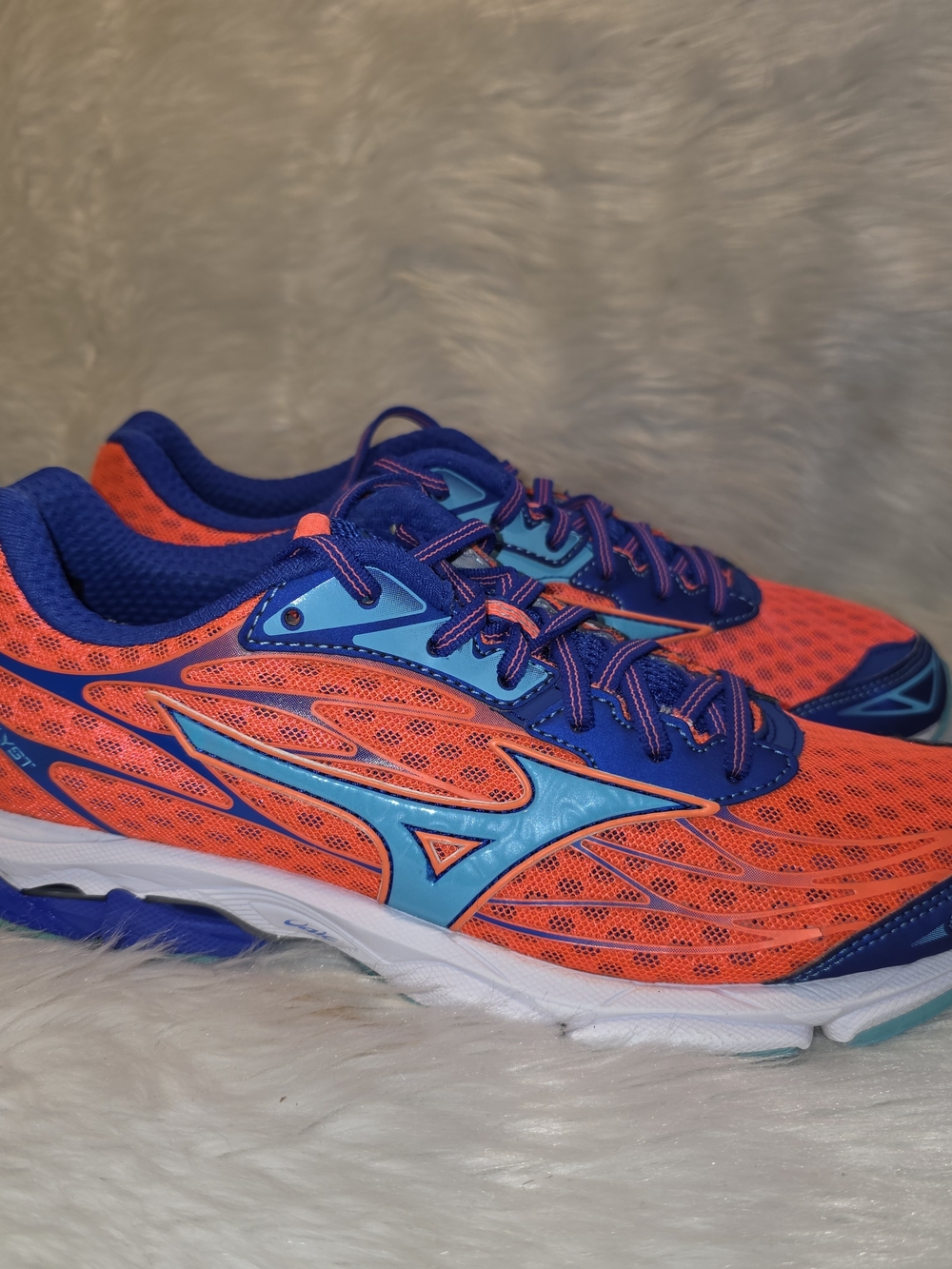 Mizuno Wave Catalyst Running Shoes Women's Size 9.5 Orange Blue Athletic Sneaker